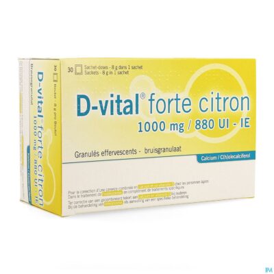 D-vital forte citroen 1000mg/880ie bruis zakjes 30