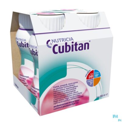 Cubitan aardbei 4x200ml