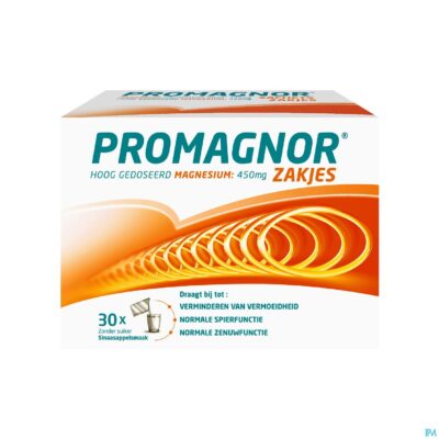 Promagnor: hoog gedoseerd magnesium 450mg (30 zakjes)