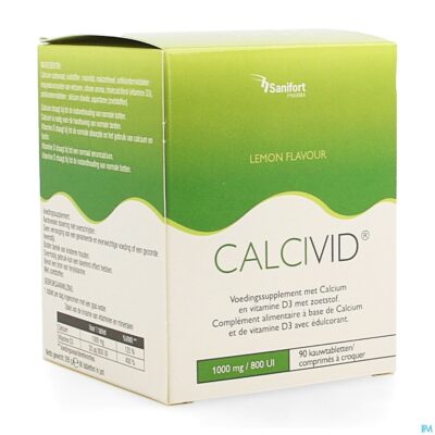 Calcivid 1000mg/800ie lemon chew 90-2