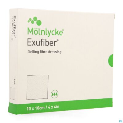 Exufiber gelling fibre dressing ster 10 x 10cm 10