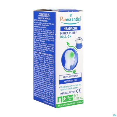 Puressentiel roller hoofdpijn 9 ess olie 5ml