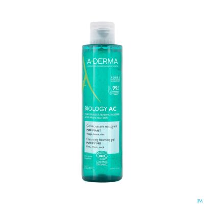 Aderma biology ac zuiv. schuim.reinig.gel 200ml