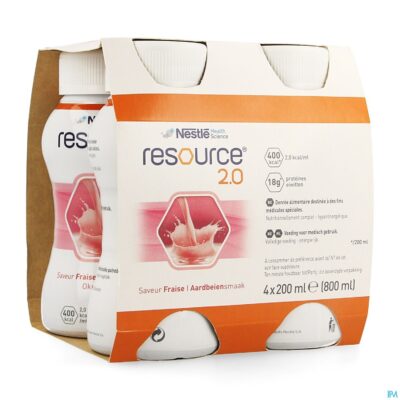 Resource 2.0 aardbei 4x200ml 12100544