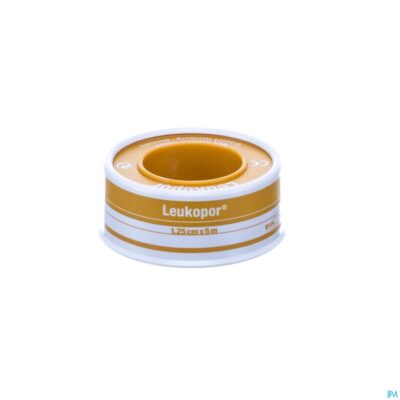 Leukopor deksel kleefpleist. 1,25cmx5,0m 1 0247100