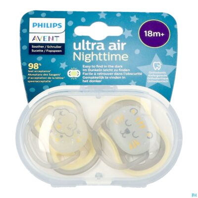 Philips avent fopspeen +18m air night neutraal 2