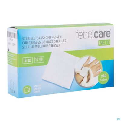 Febelcare med1 steriele gaaskompres 5,0x5,0cm 40x1