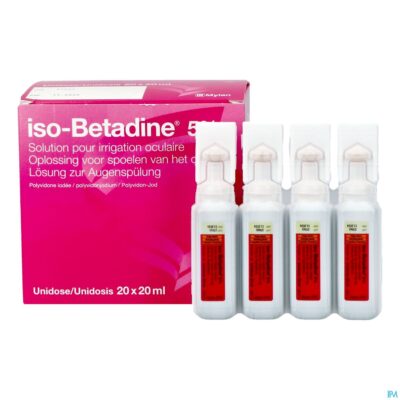 Iso betadine sol oculaire-spoelen oog 20udx20ml 5%-3