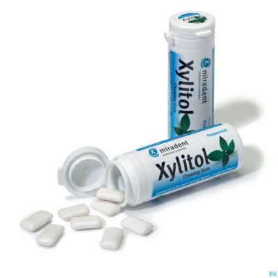 Miradent kauwgom xylitol pepermunt z/suiker 30-2