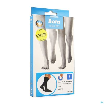 Bota relax 280 katoen korte kous zwart n3-2