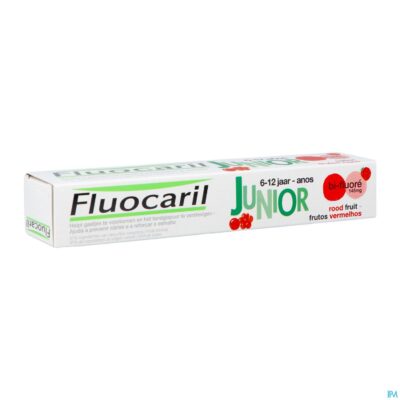 Fluocaril tandpasta junior rood fruit 75ml nf