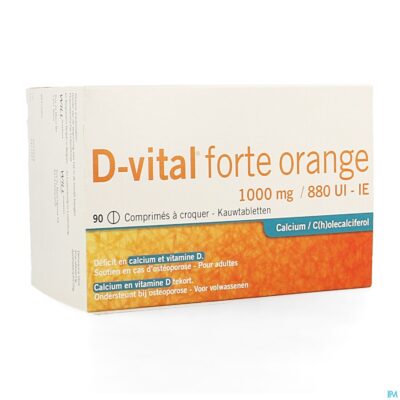 D-vital forte sinaas 1000mg/880ie kauwtabl 90