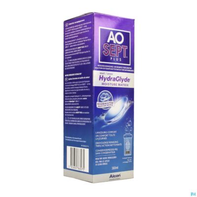 Aosept plus met hydraglyde 1x360ml + 1 lenscase