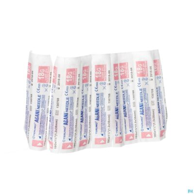 Terumo naald agani 18g 1 1/2 rb roze 10-2