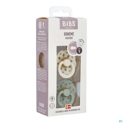 Bibs 1 fopspeen boheme duo sage/ivory 2