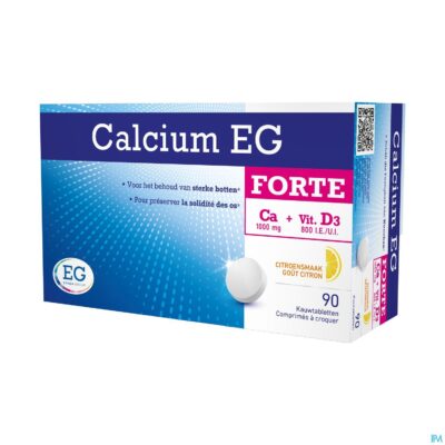 Calcium eg forte 1000mg/800ie citroen kauwtabl 90-2