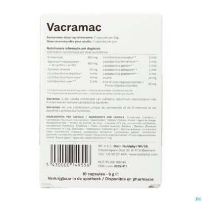 Vacramac 10 caps 10 nutriphyt