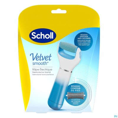 Scholl velvet smooth voetvijl el.+exfol. dh blauw