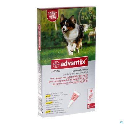 Advantix 250/1250 honden 10<25kg fl 6x2,5ml-2