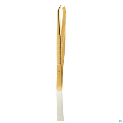 Epileerpincet schuin inox verguld-2