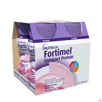 Fortimel compact protein aardbei flesjes 4x125 ml-2