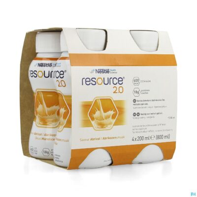 Resource 2.0 abrikoos 4x200ml 12100545