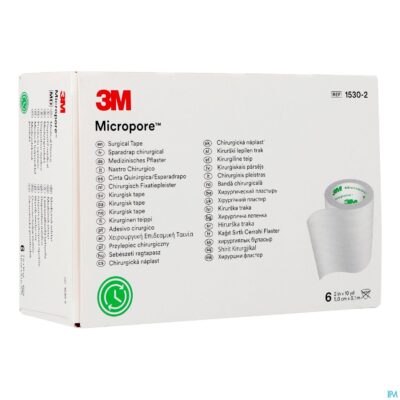 Micropore 3m hechtpleister 50mmx9,14m rol 6 1530