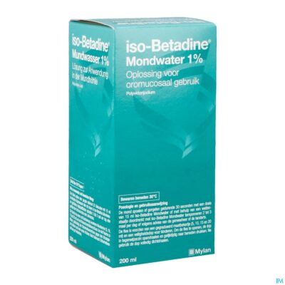 Iso betadine 1% nf mondwater 200ml ready to use
