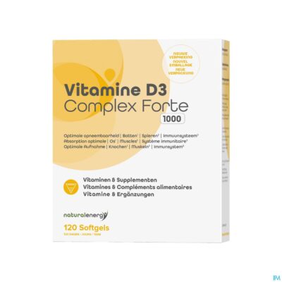 Vitamine d complex forte 1000ui 120 natural energy