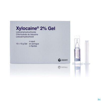 Xylocaine gel ser/spuit 10x10g 2%-8