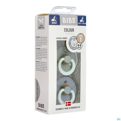 Bibs 1 fopspeen duo glowindark sage/cloud 2-2