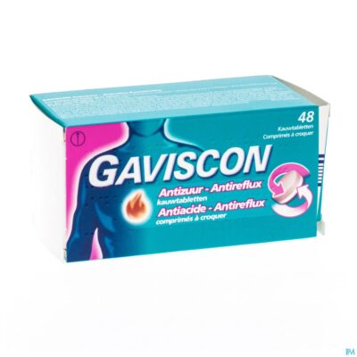 Gaviscon antizuur-antireflux kauwtabl 48