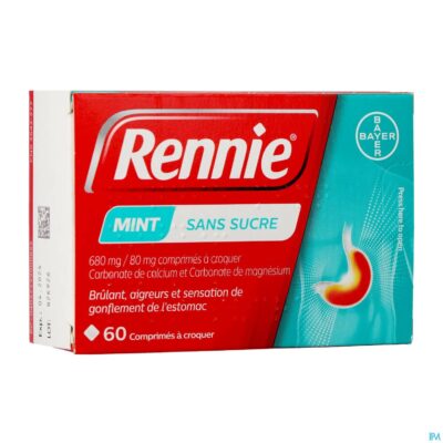 Rennie mint z/suiker zuigtabl 60