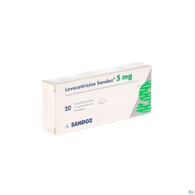 Levocetirizine sandoz 5mg comp enrob. 20 x 5mg-3