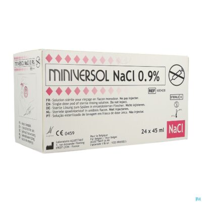Nacl 0,9% 45ml miniversol ud spoelen aguettant 24