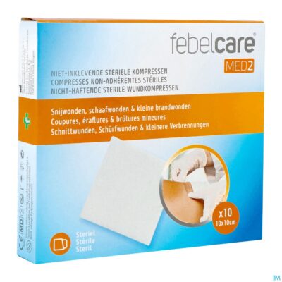 Febelcare med2 komp.n/inkl. ster. 10,0x10,0cm 10x1