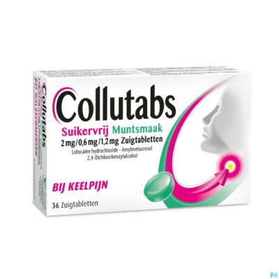 Collutabs suikervrij munt 2mg/0,6mg/1,5mg past. 36
