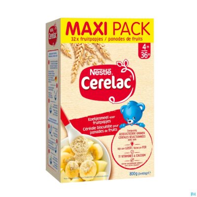 Nestle cerelac koekjesmeel fruitpapjes 800g