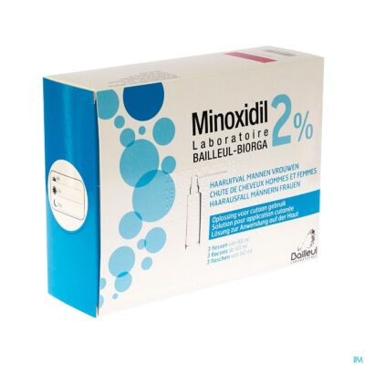 Minoxidil biorga 2% opl cutaan koffer fl 3x60ml-3