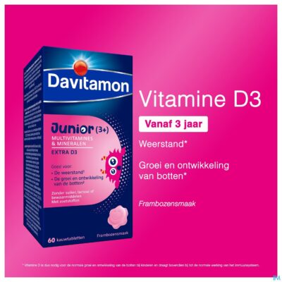 Davitamon junior framboos v1 comp 60-6