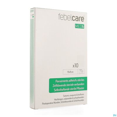 Febelcare med6 zelfkl.steriele verband.15x9cm 10st-2