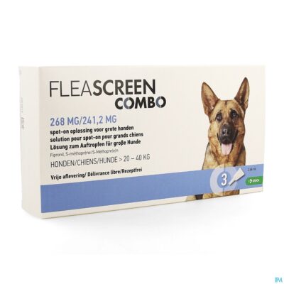 Fleascreen combo 268mg/241,2mg spot on hond pip. 3