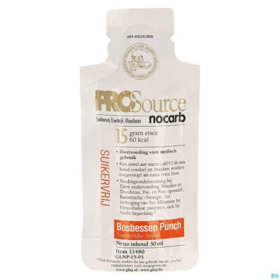 Prosource nocarb bosbes 15g eiwit zakje 1x30ml