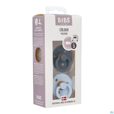 Bibs 3 fopspeen duo iron baby blue