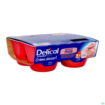 Delical creme dessert la floridine aardbei 4x125g