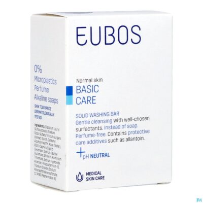Eubos compact wastablet blauw z/parf 125g