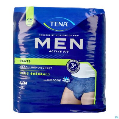 Tena men active fit pants plus blauw s/m 12 772512