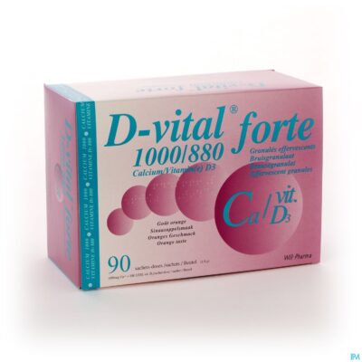 D-vital forte sinaas 1000mg/880ie zakjes 90-2