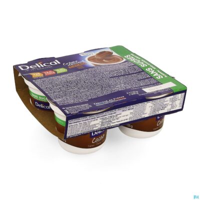 Delical creme dessert hp-hc z/suiker cacao 4x124g