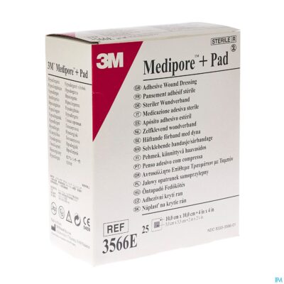 Medipore + pad 3m 10x10,0cm 25 3566e